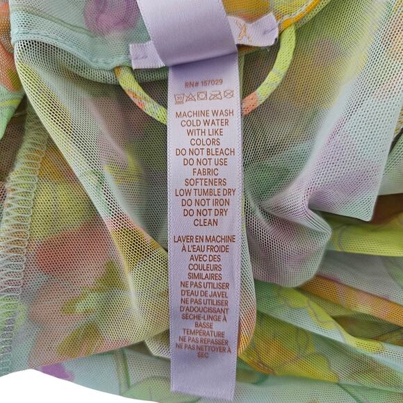 Savage X Fenty Floral Mesh Long Robe XS/S Sheer Pastel Duster Cover-Up - Picture 8 of 8
